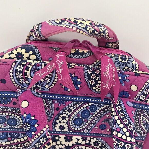 Vera Bradley Boysenberry Tech Organizer Cosmetic Travel Case Zip Bag Retired - Picture 4 of 7